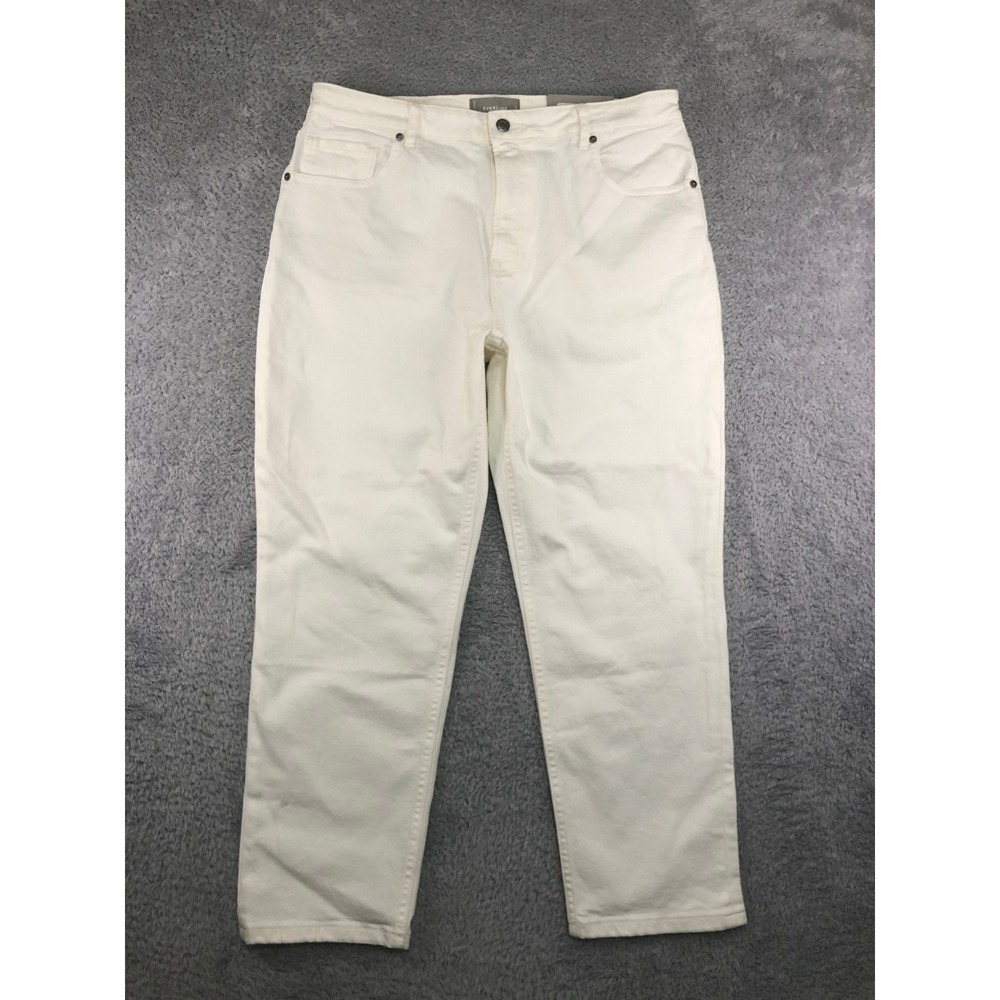 Everlane Jeans Women 34x26 (Tag 33) White NTW Ankle The Curvy Cheeky High Rise
